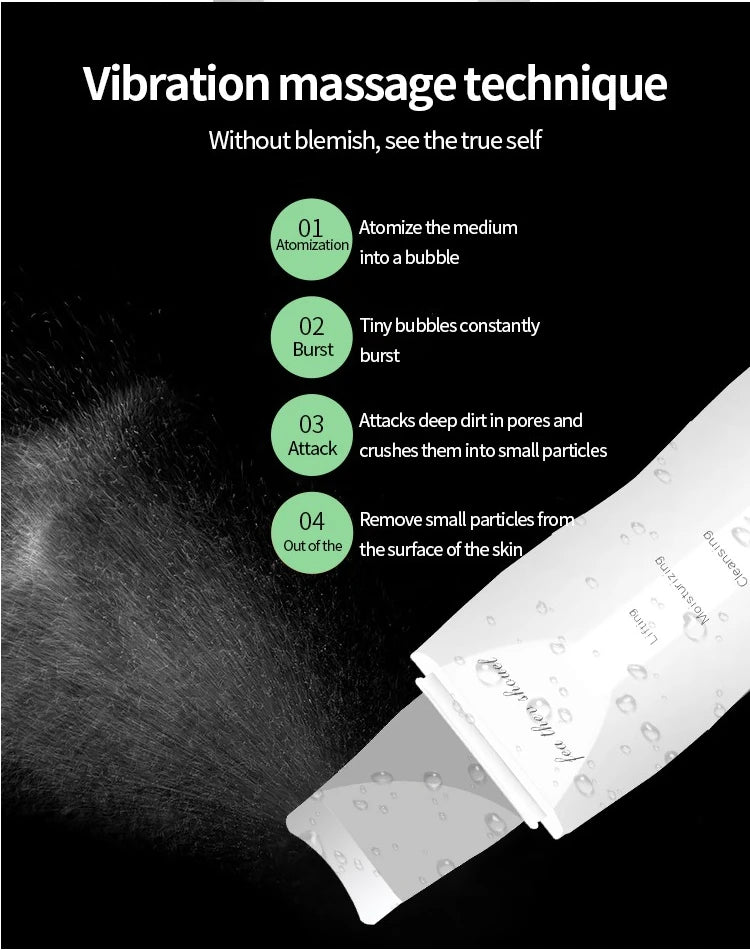 Deep Vibrating Facial Scrubber – Blackhead Remover & Skin Peeling Spatula