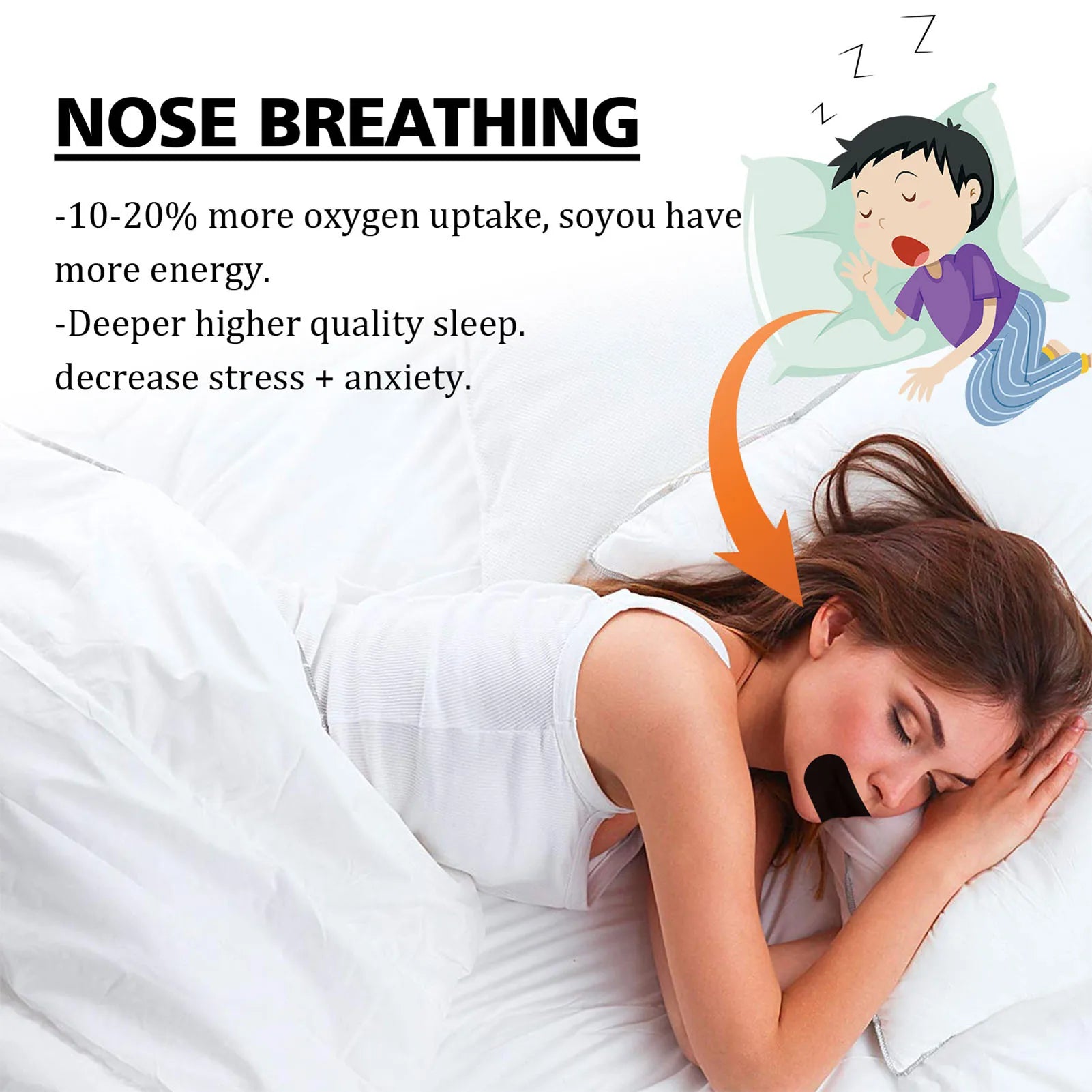 60pcs Mouth Tape for Sleeping – Anti-Snoring Sleep Strips for Home & Travel