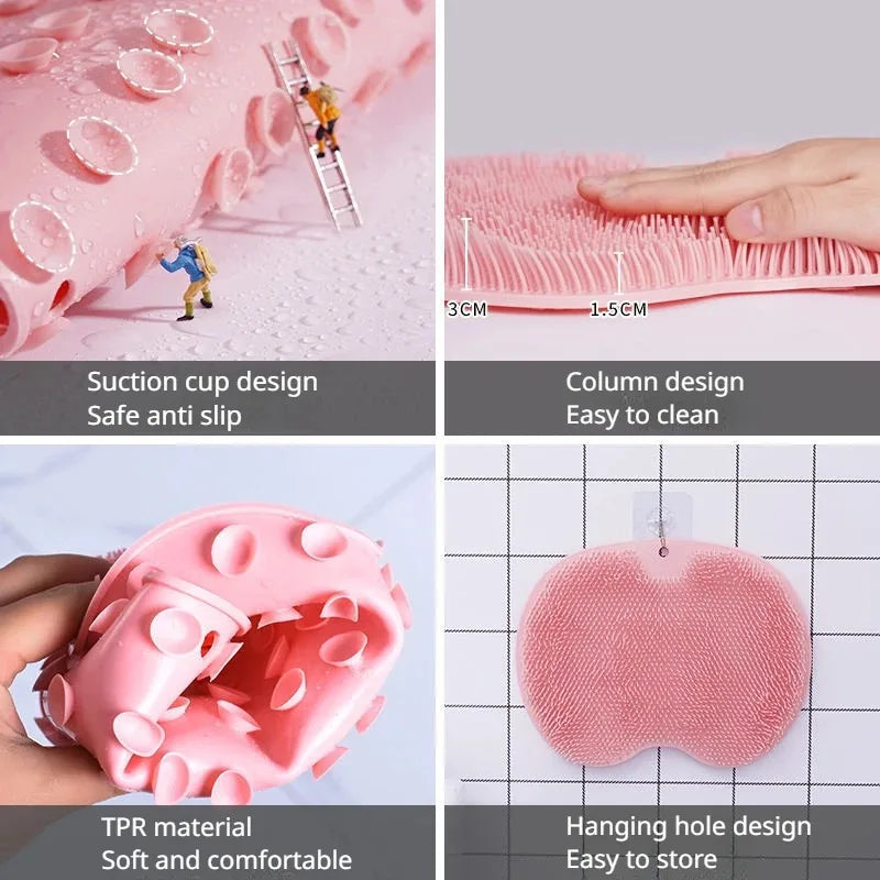 Non-Slip Silicone Shower Foot & Back Scrub Mat