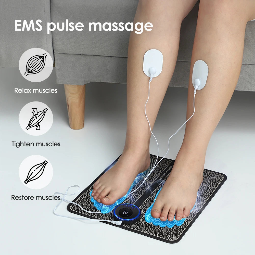 TENS Foot Massager Pad – EMS Pulse & Detox Therapy for Legs & Feet