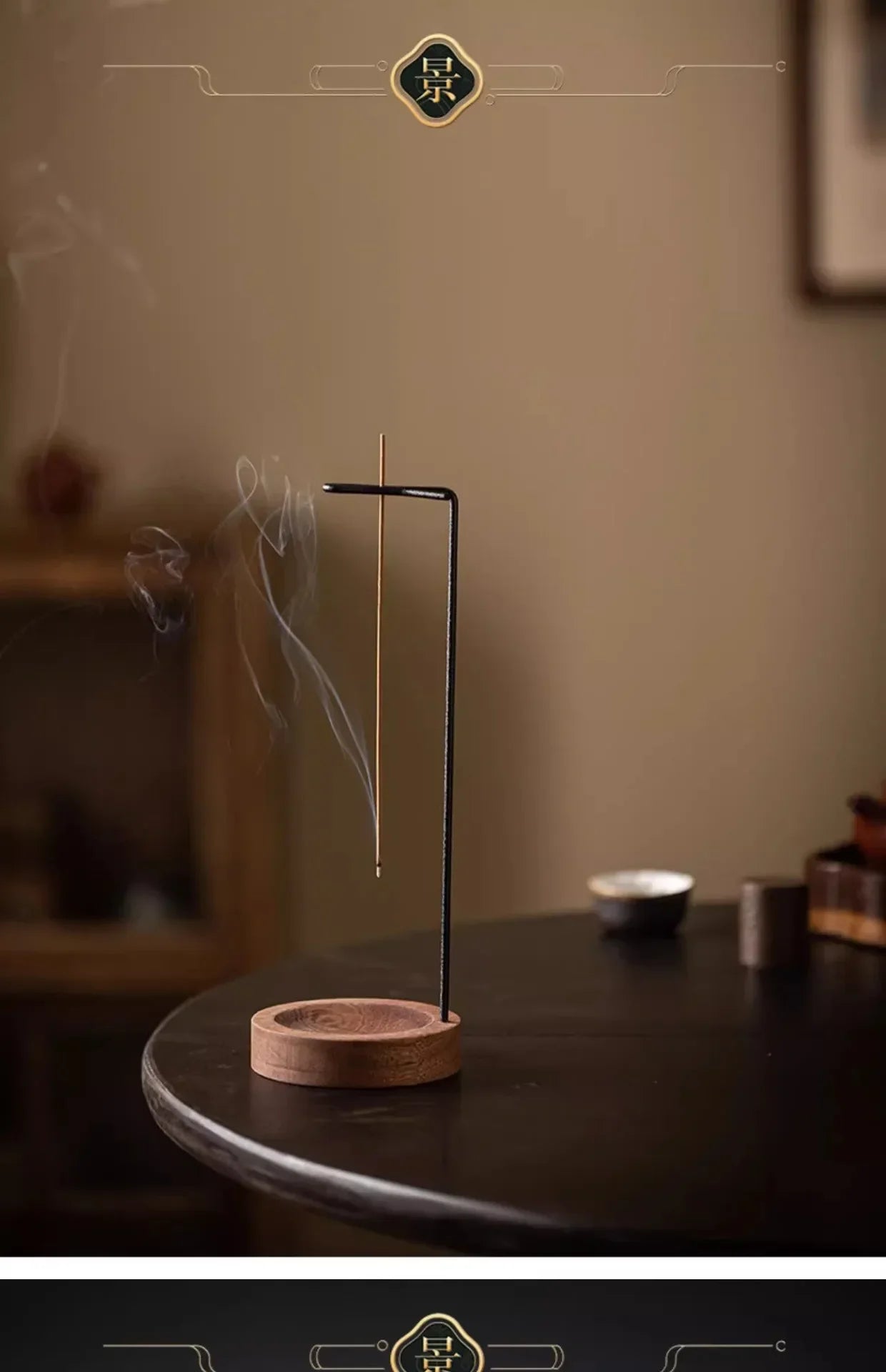 Creative Upside Down Wooden Incense Burner – Decorative Stick Holder