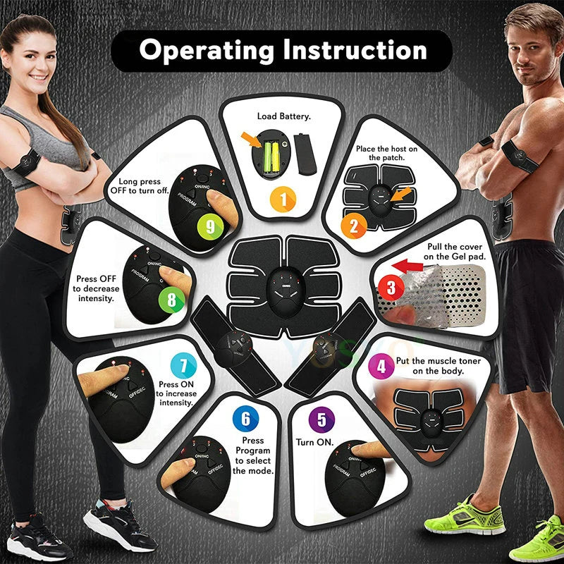 EMS Wireless Muscle Stimulator – Smart Abs & Body Slimming Trainer